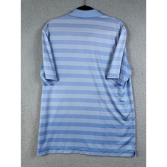 Nike Gold Dri Fit Men's Golf Polo Shirt Blue Stripe Size L - Picture 2 of 10